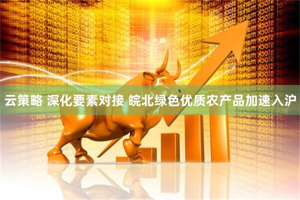 云策略 深化要素对接 皖北绿色优质农产品加速入沪