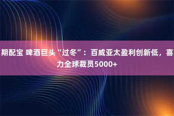 期配宝 啤酒巨头“过冬”：百威亚太盈利创新低，喜力全球裁员5000+